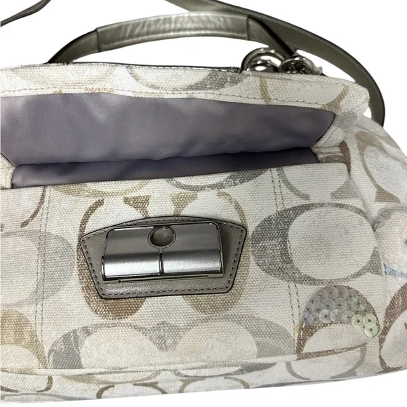 Coach Kristin Signature Dome Sequin Satchel Shoulder Bag #19338